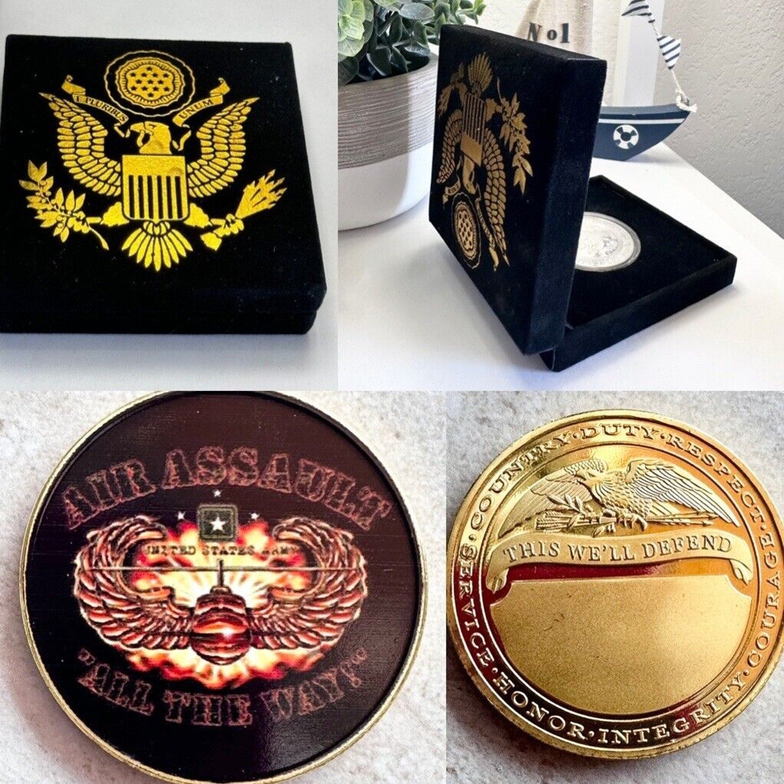 ARMY AIR ASSAULT US Army Challenge Coin USA With Velvet Case