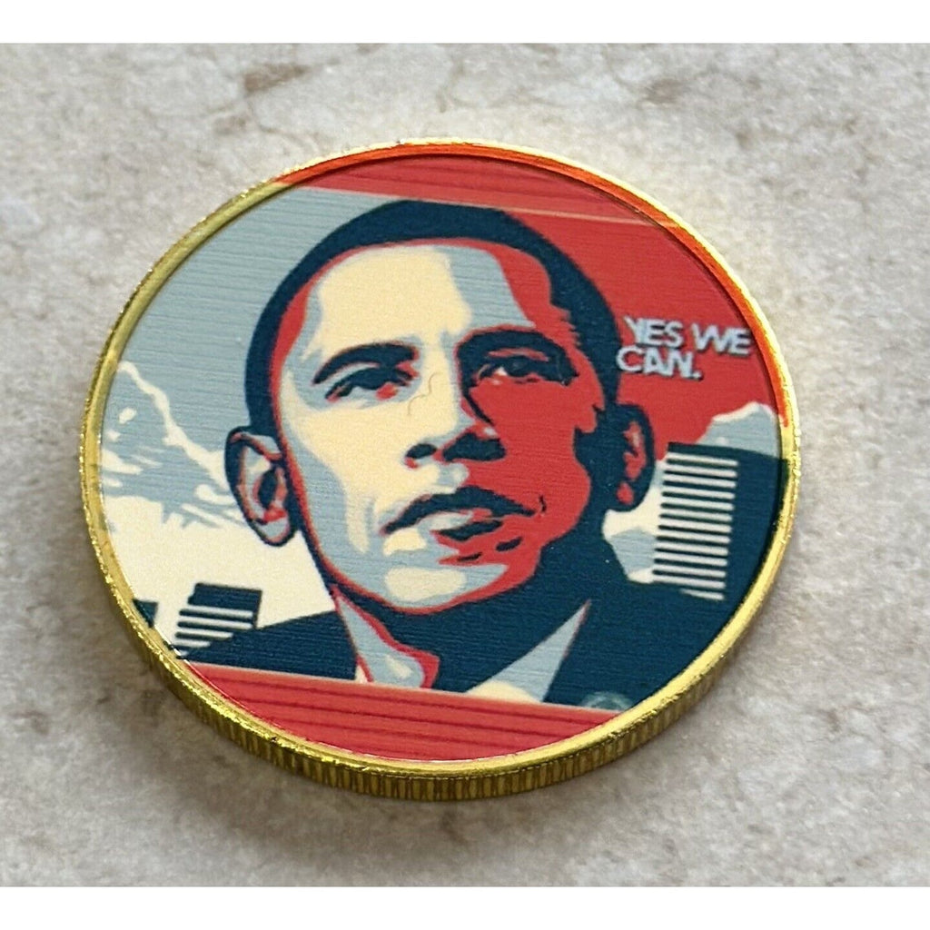 PRESIDENT BARACK OBAMA "YES WE CAN" CHALLENGE COIN W Special Velvet Case