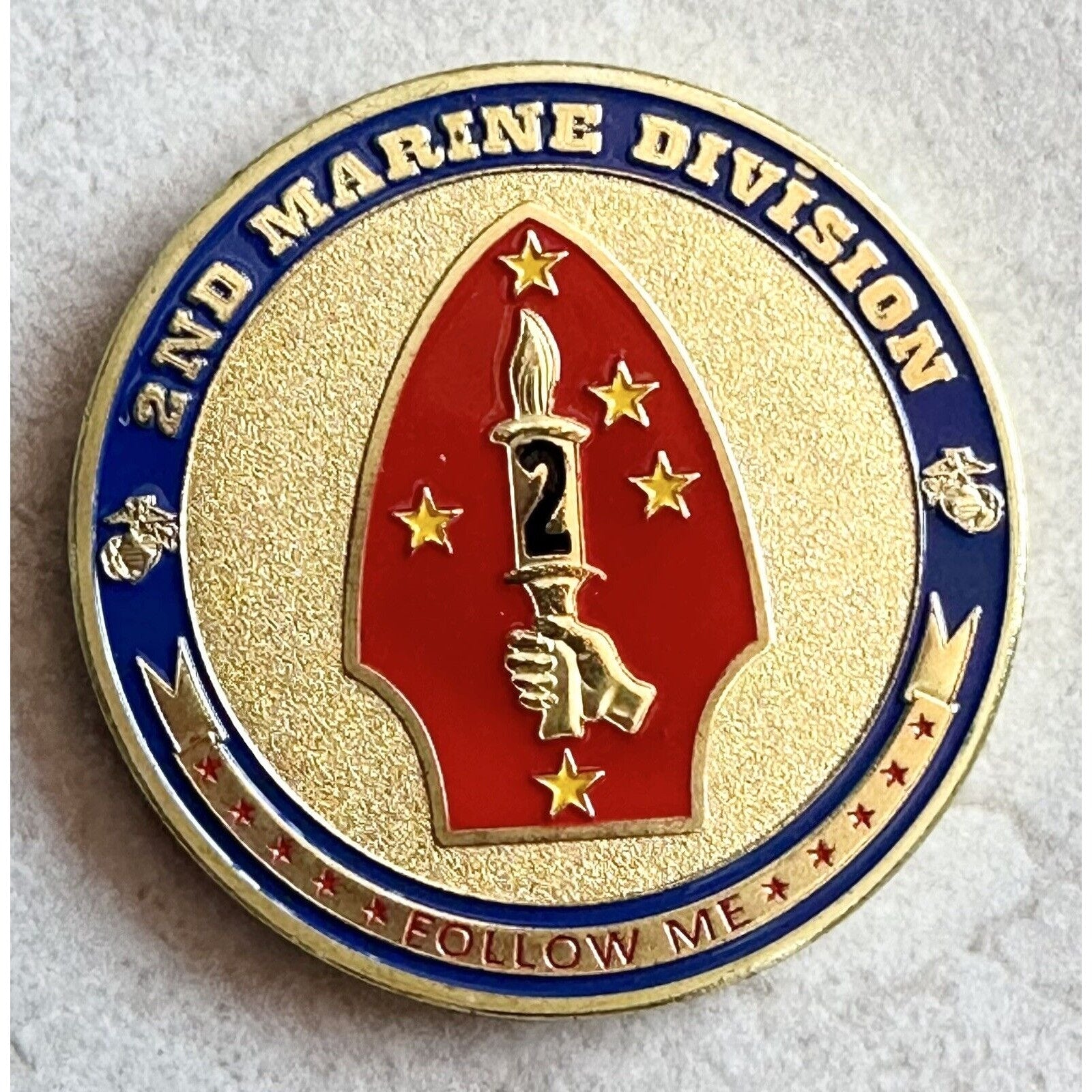 US Marine Corps - 2nd MARINE DIVISION Challenge Coin With Case