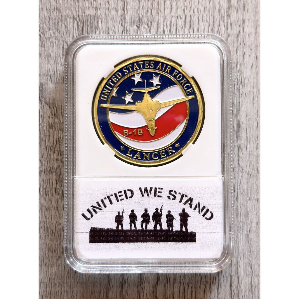 U S AIR FORCE B-1B Lancer Challenge Coin with case