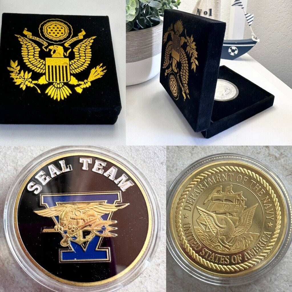 US NAVY SEAL TEAM FIVE Challenge Coin seal team 5 With Beautiful velvet Case