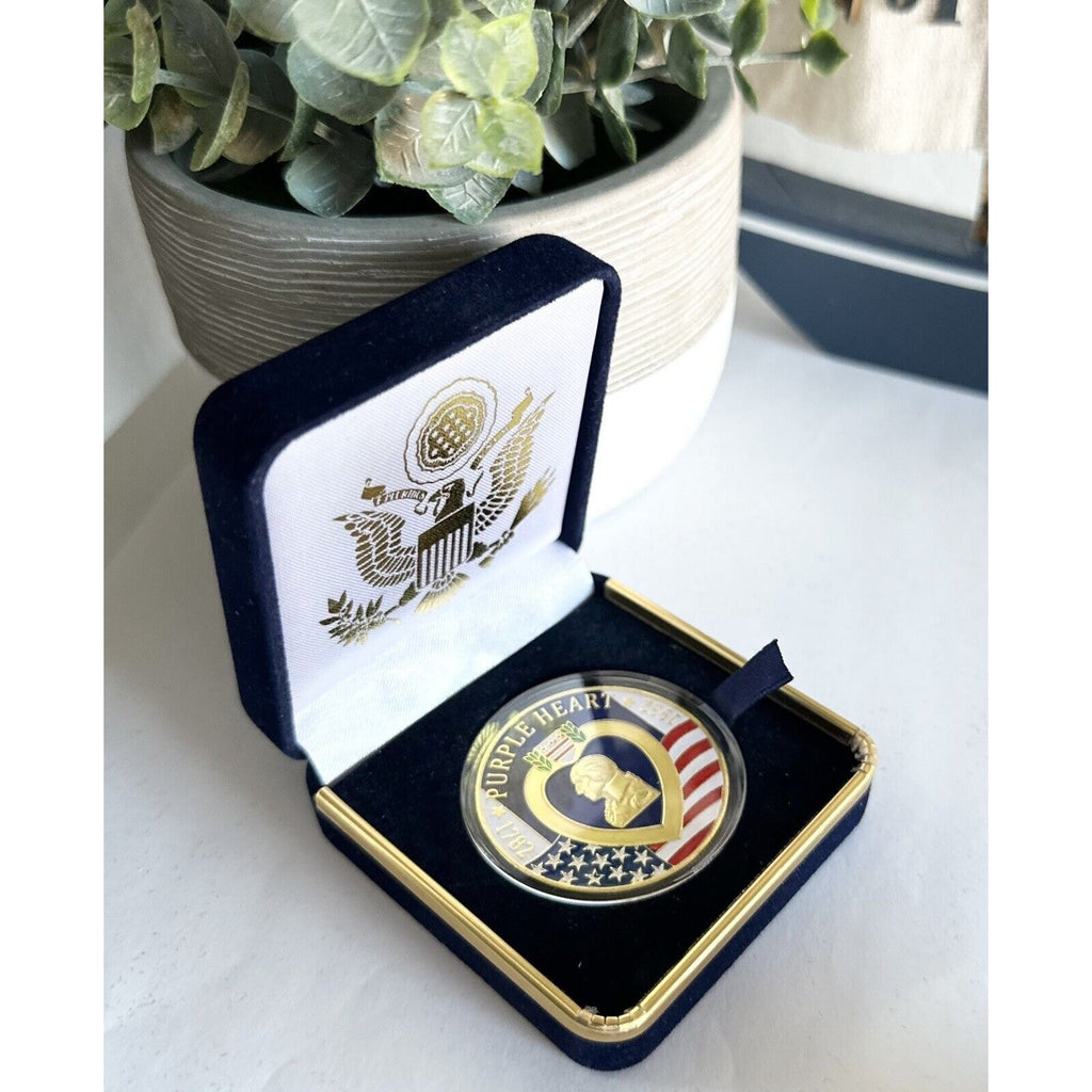PURPLE HEART RECIPIENT Challenge Coin With Special Velvet Case