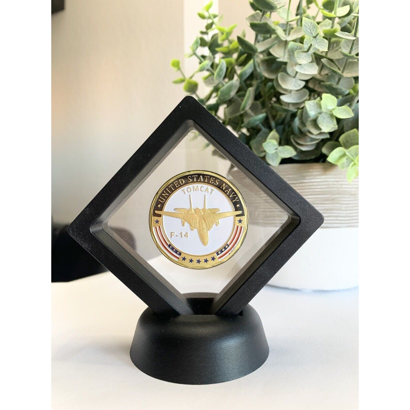 F-14 Tomcat Challenge Coin United States Navy USN 40mm w/ Case