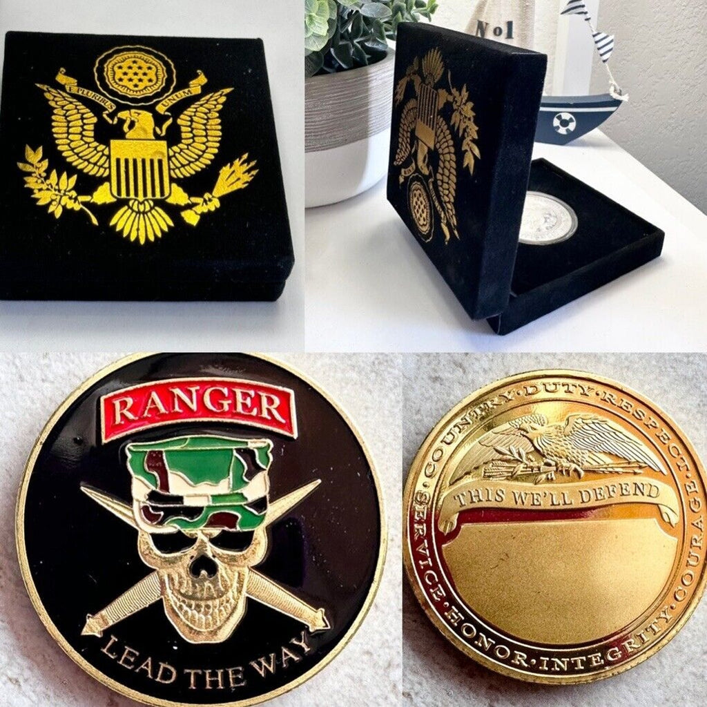 US ARMY RANGER Lead The Way Challenge Coin 75th Battalion With Velvet Case new