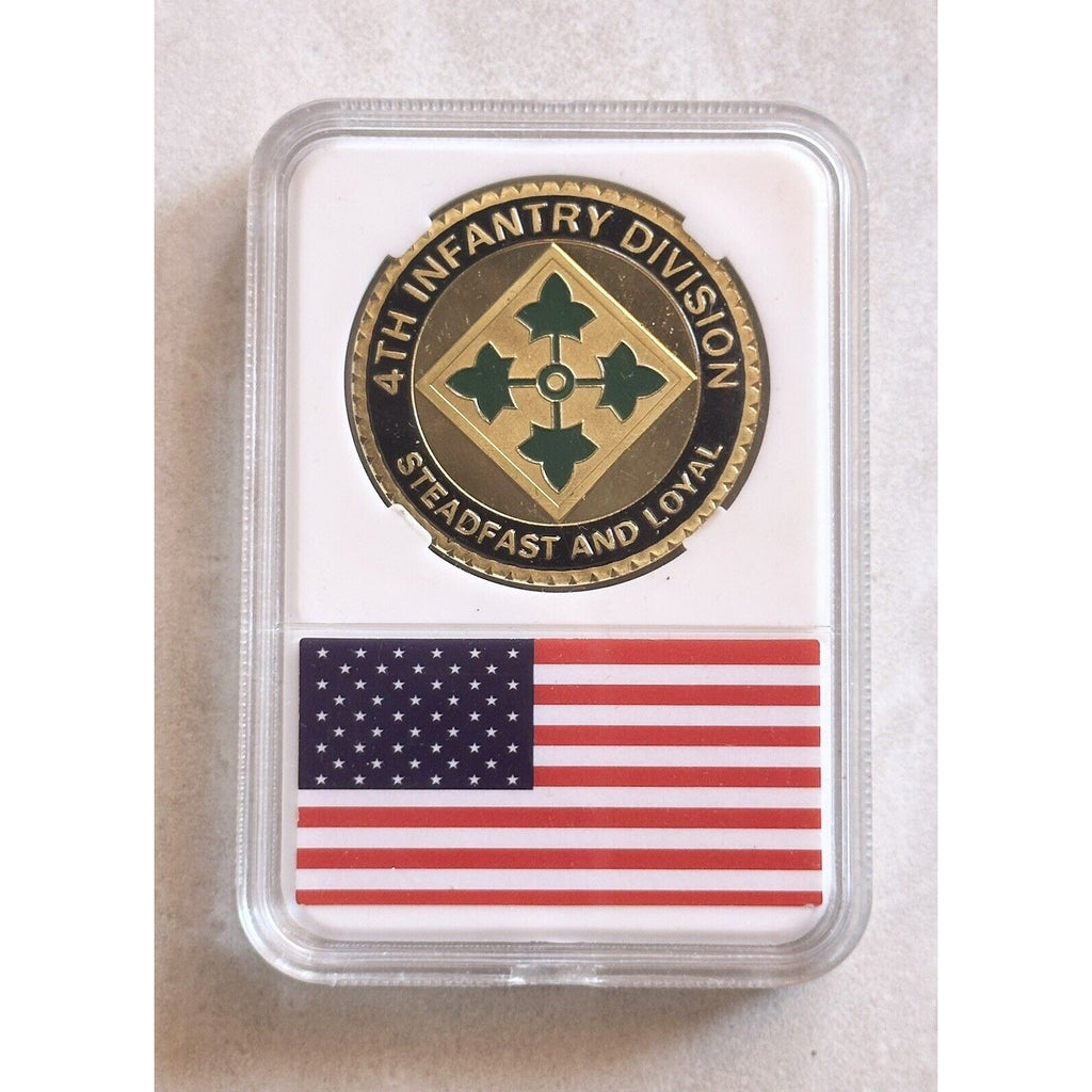 US ARMY 4th INFANTRY DIVISION Challenge Coin w/ Presentation Box