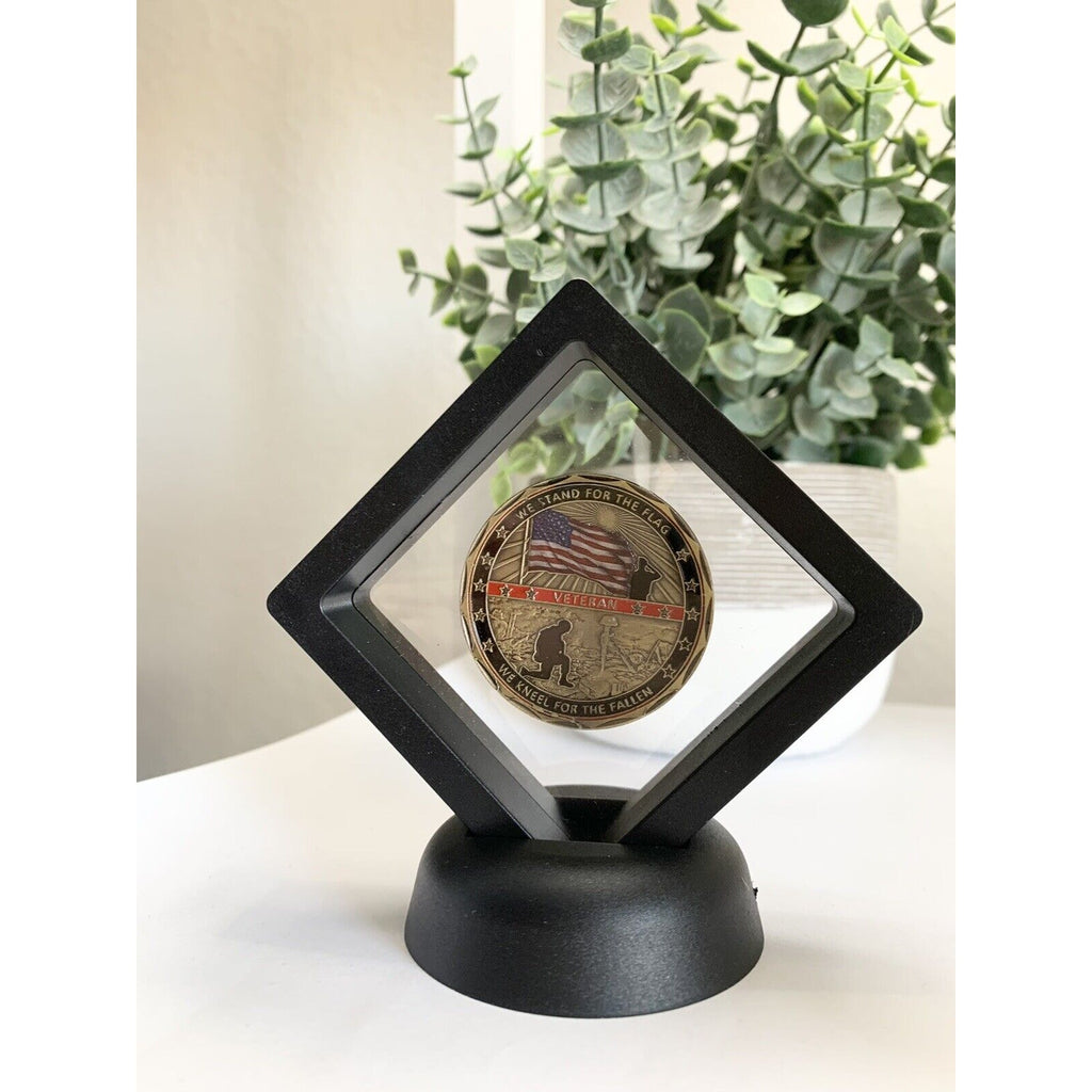 Military Veteran Challenge Coin United States We Stand for The Flag We Kneel ...