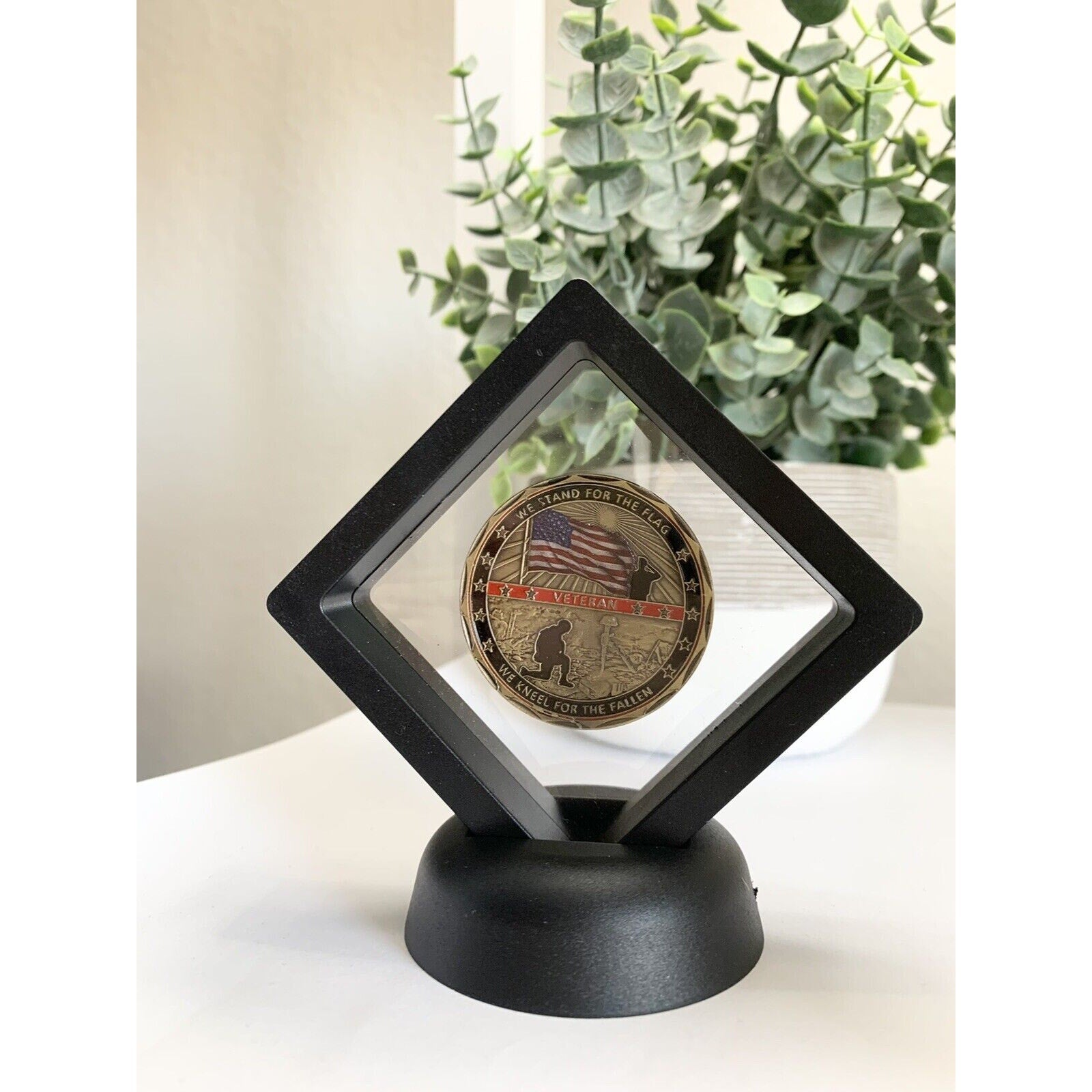 Military Veteran Challenge Coin United States We Stand for The Flag We Kneel ...