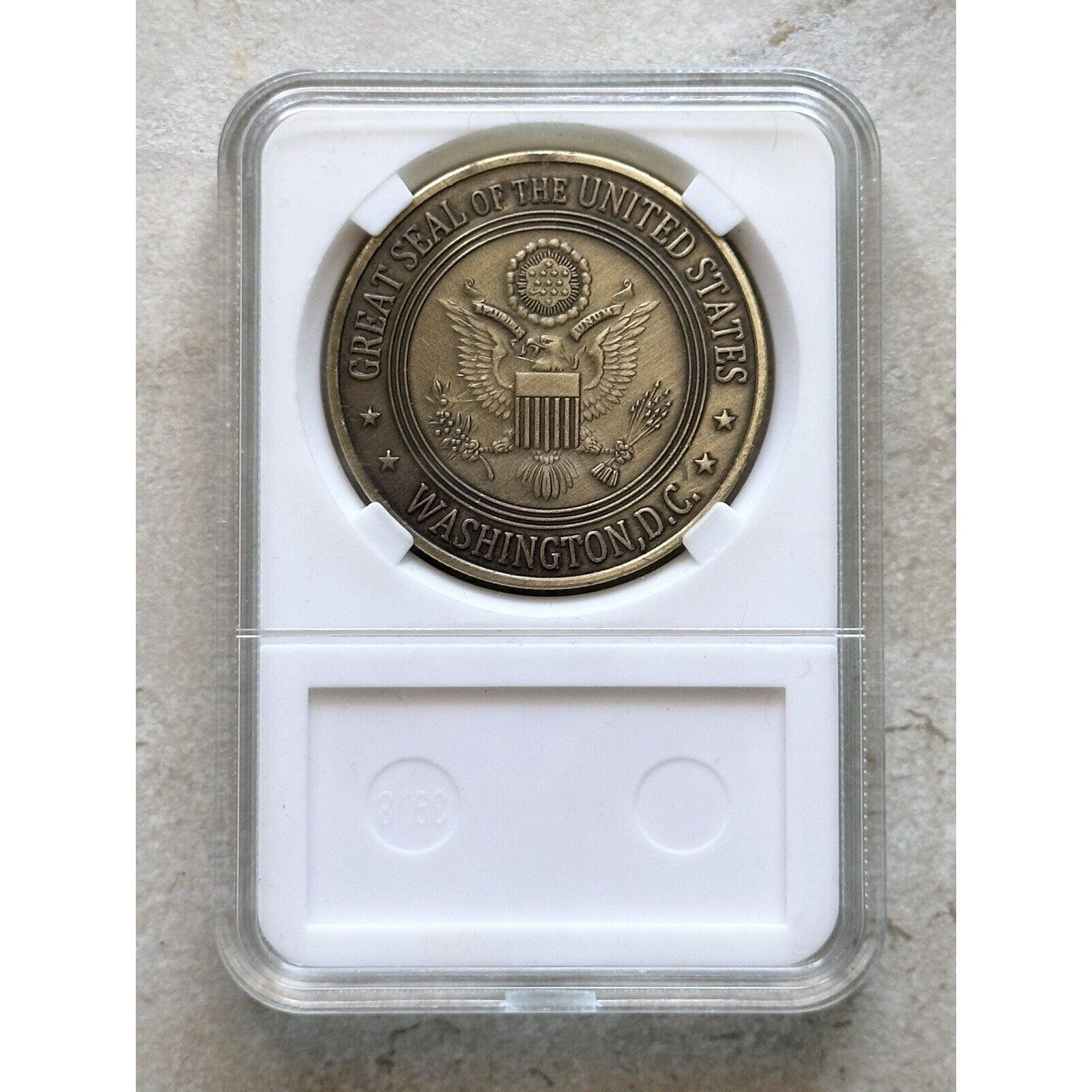 DOE US Department of ENERGY US Government Bronze Plated-Challenge Coin With Case