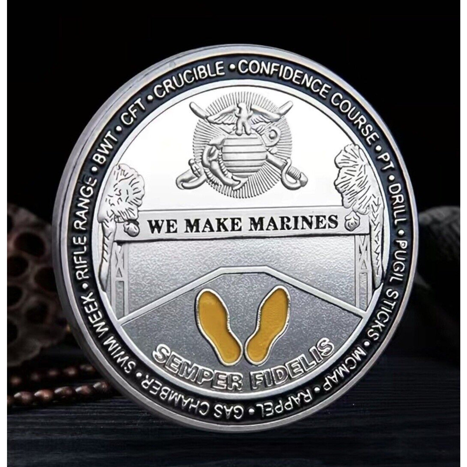 Marine Corps Recruit Depot Parris Island Coin with special velvet case