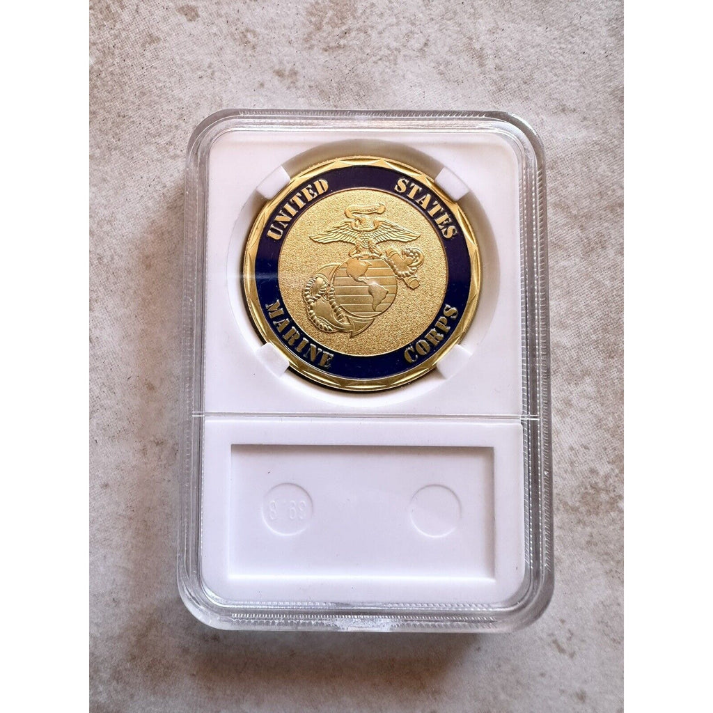 US MARINE CORPS - 4th MARINE REGIMENT Challenge Coin With Case