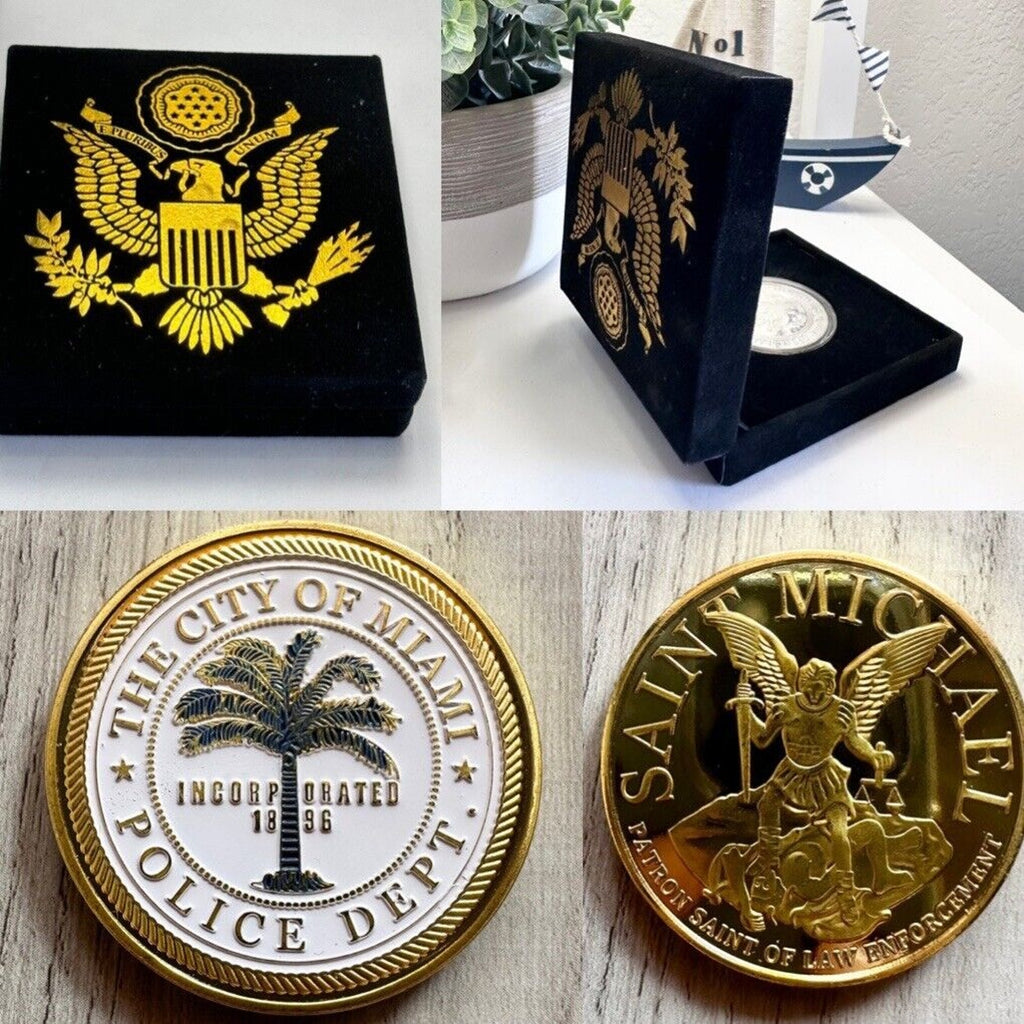 CITY OF MIAMI Police Dept. Challenge Coin with special velvet case