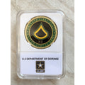 US ARMY " PRIVATE FIRST CLASS E-3 " Challenge Coin With Case