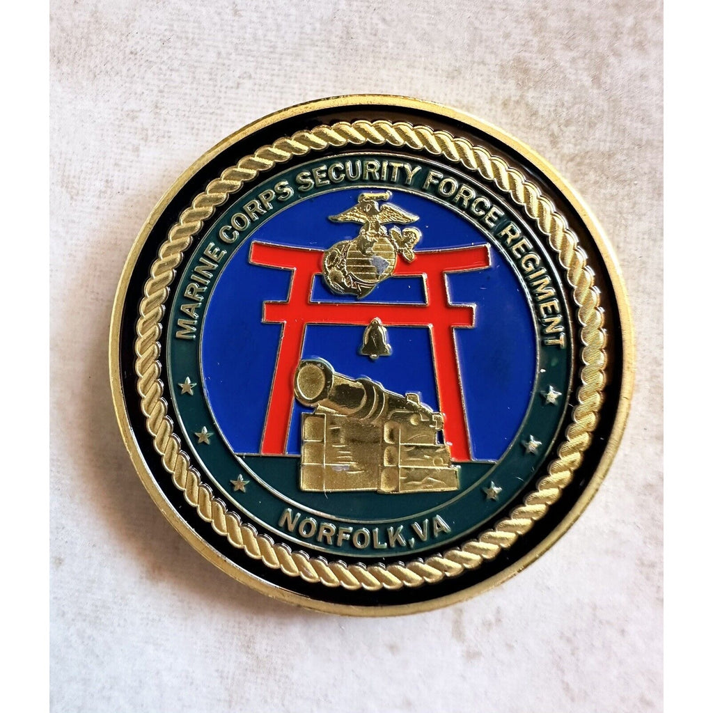 US MARINE CORPS SECURITY FORCE REGIMENT, NORFOLK, VIRGINIA, CHALLENGE COIN NEW !