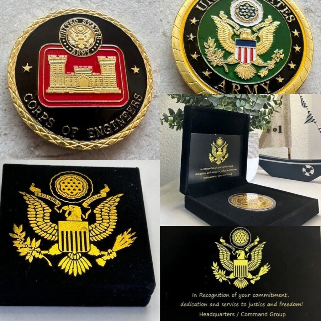 U S ARMY CORPS OF ENGINEERS Challenge Coin With Special Black Velvet Case new