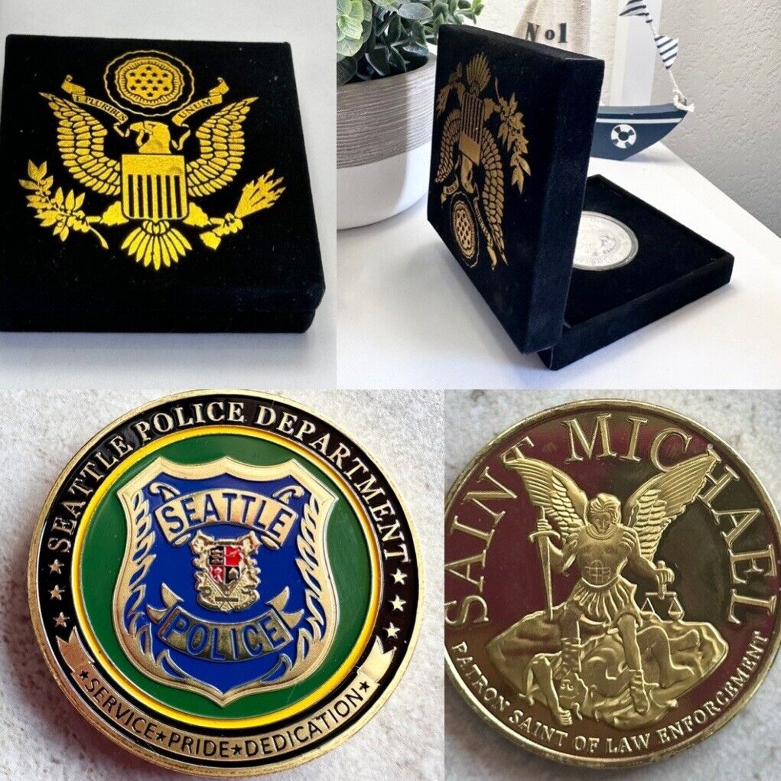 CITY OF SEATTLE, WA. Seattle Police Department Challenge Coin with velvet case