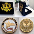 U S AIR FORCE F-22 RAPTOR Challenge Coin With Special Velvet Case
