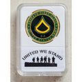 US ARMY PRIVATE FIRST CLASS E-3 Challenge Coin With Case United We Stand
