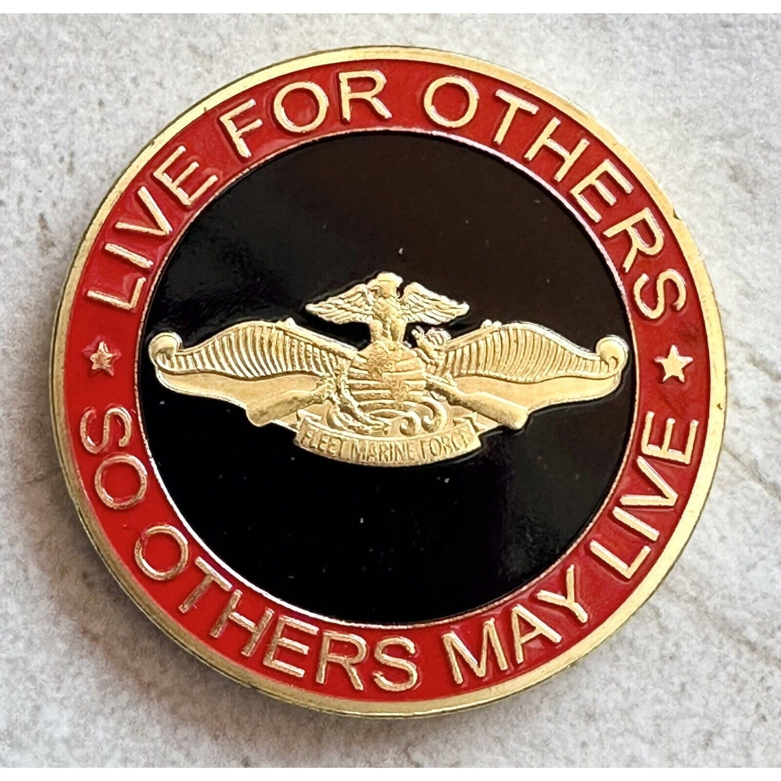 U.S. United States Marine Corps Fleet Marine Force FMF Corpsman Gold Plated Coin