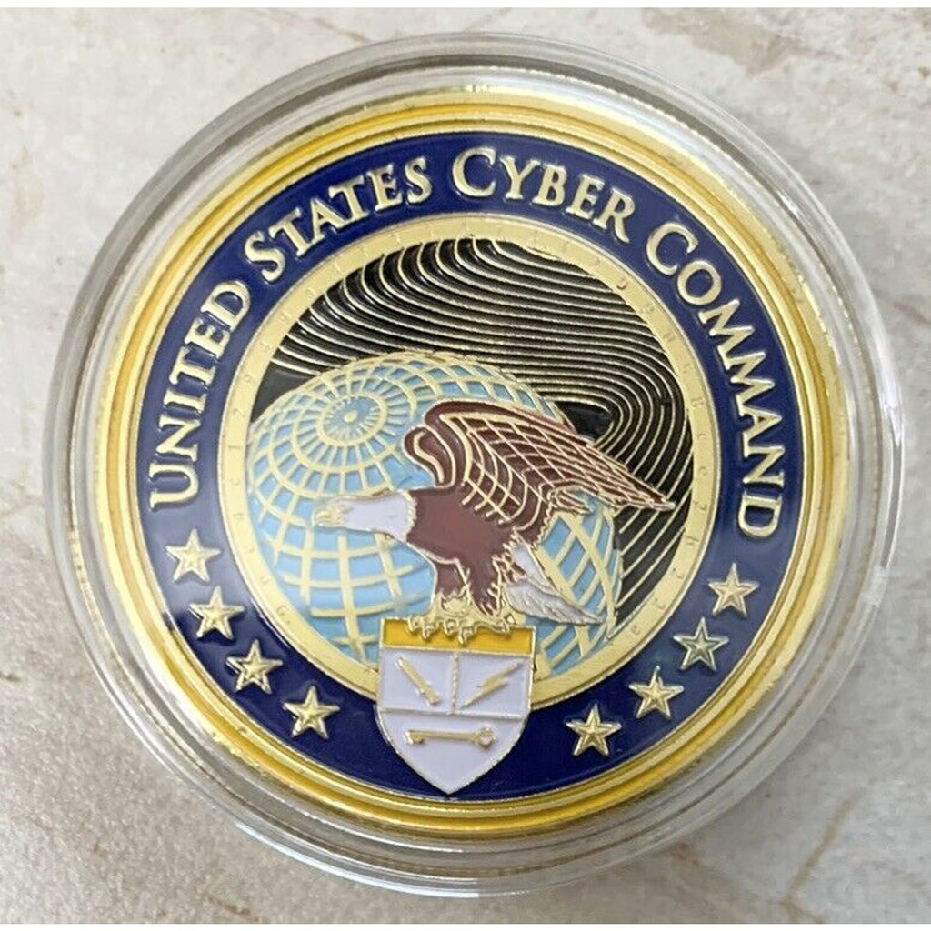 United States Cyber Command Challenge Coin with velvet Presentation case