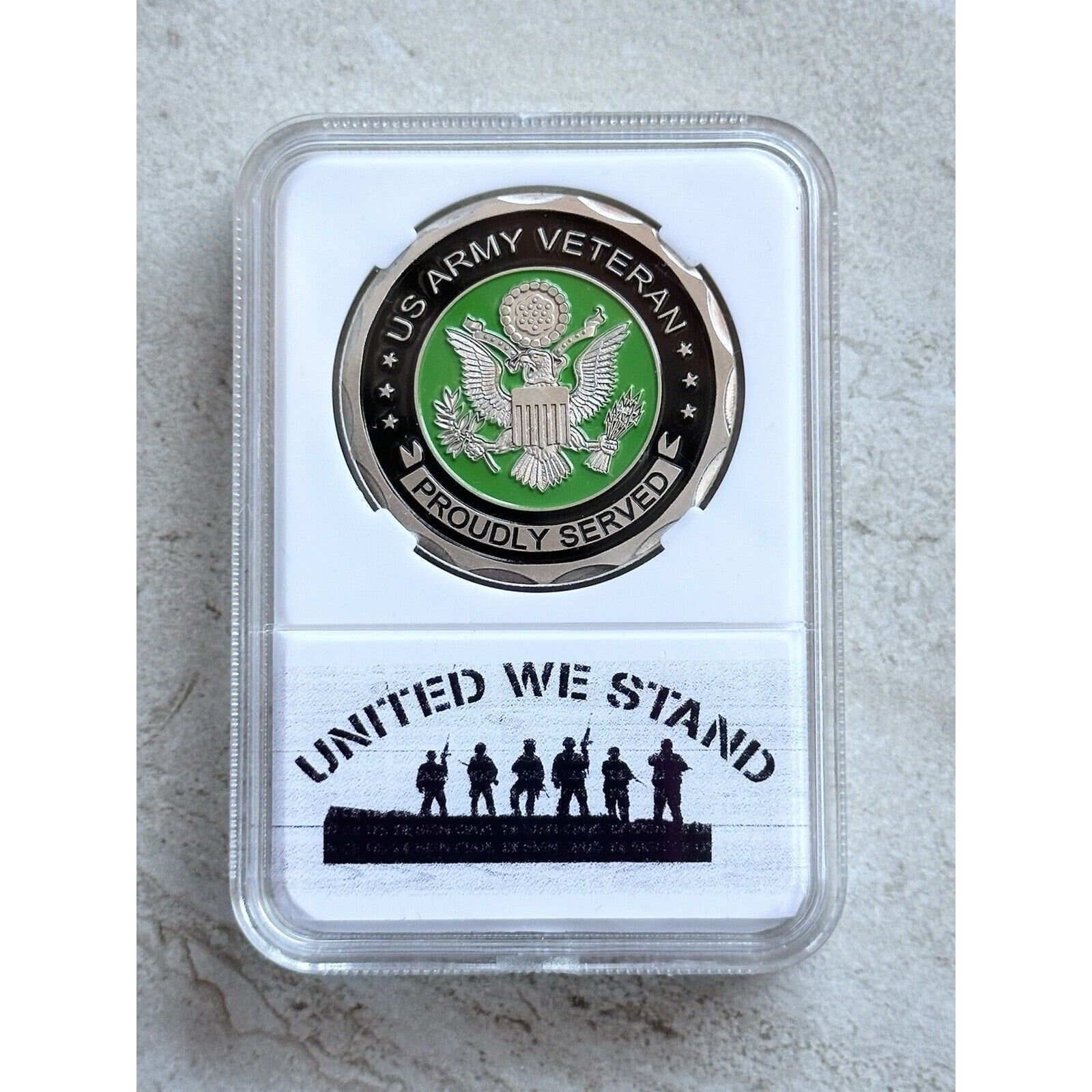 US Army Veteran Proud Served This We'll Defend Duty Honor Country Souvnier Coin