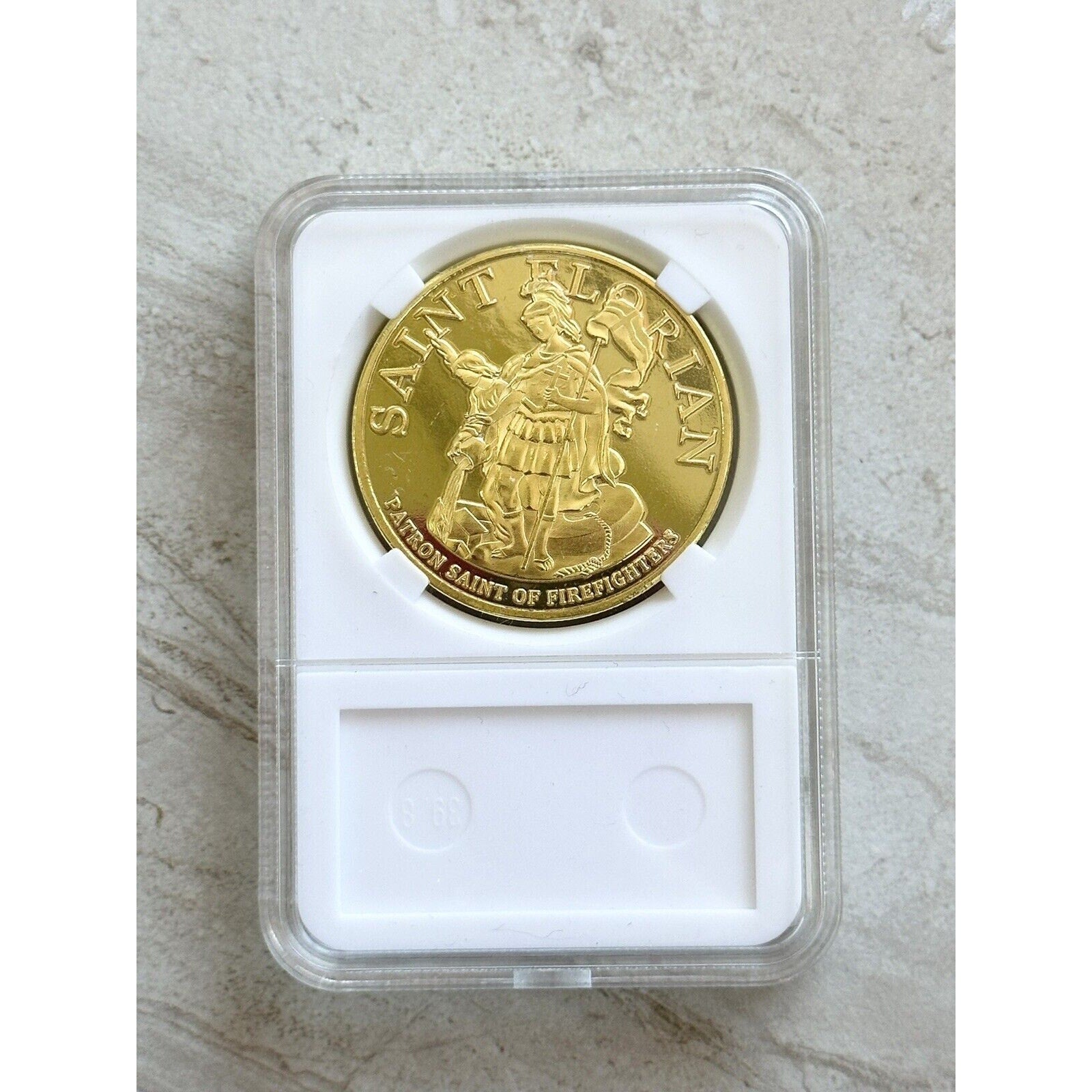 United State MARINE CORPS FIRE SERVICE Challenge Coin With Case