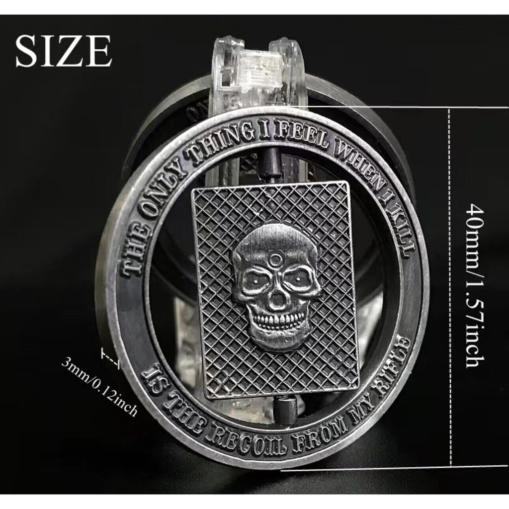 Sniper One Shot One Kill Skull Spinner Military Challenge Coin New