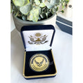 NEW USAF U.S. Air Force Veteran with eagle and flag Challenge Coin With Case