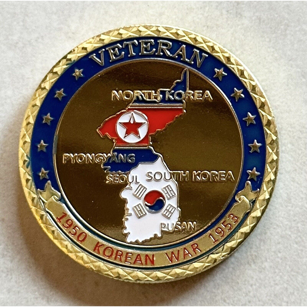 KOREAN WAR VETERAN Challenge Coin With Special Velvet Case.