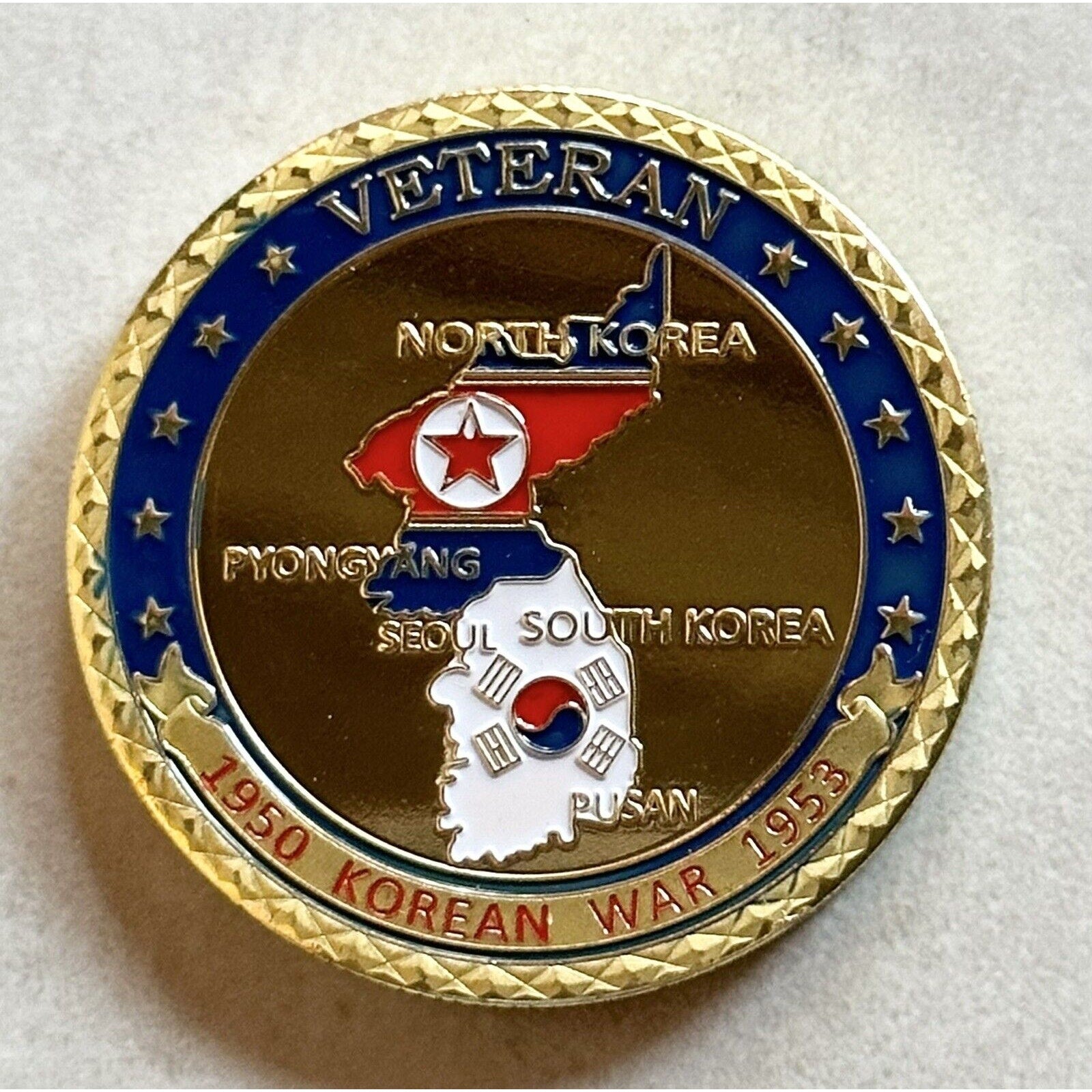 KOREAN WAR VETERAN Challenge Coin With Special Velvet Case.