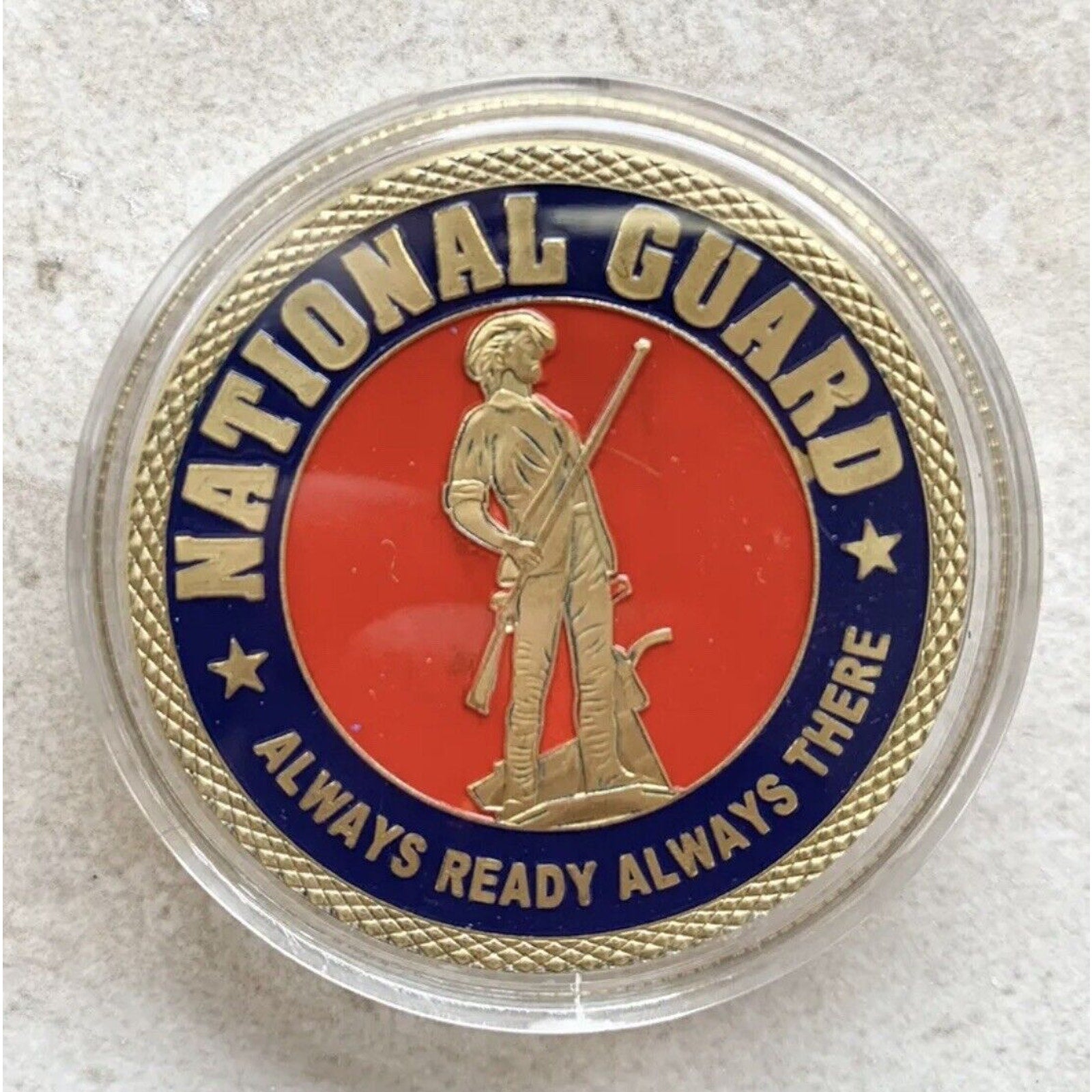 ARMY NATIONAL GUARD Challenge Coin with Velvet Presentation Box