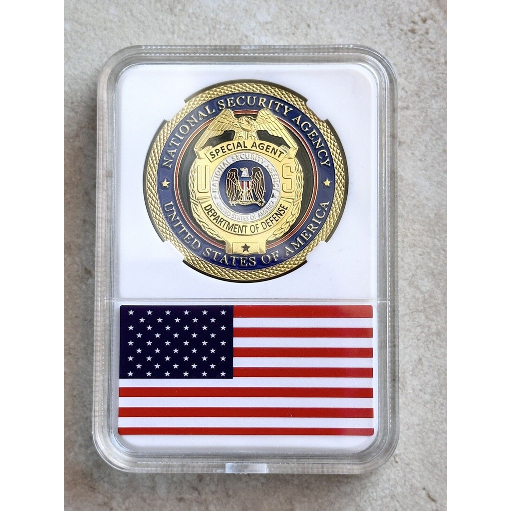 NSA US National Security Agency Special Agent DOD Military Challenge Coin with case
