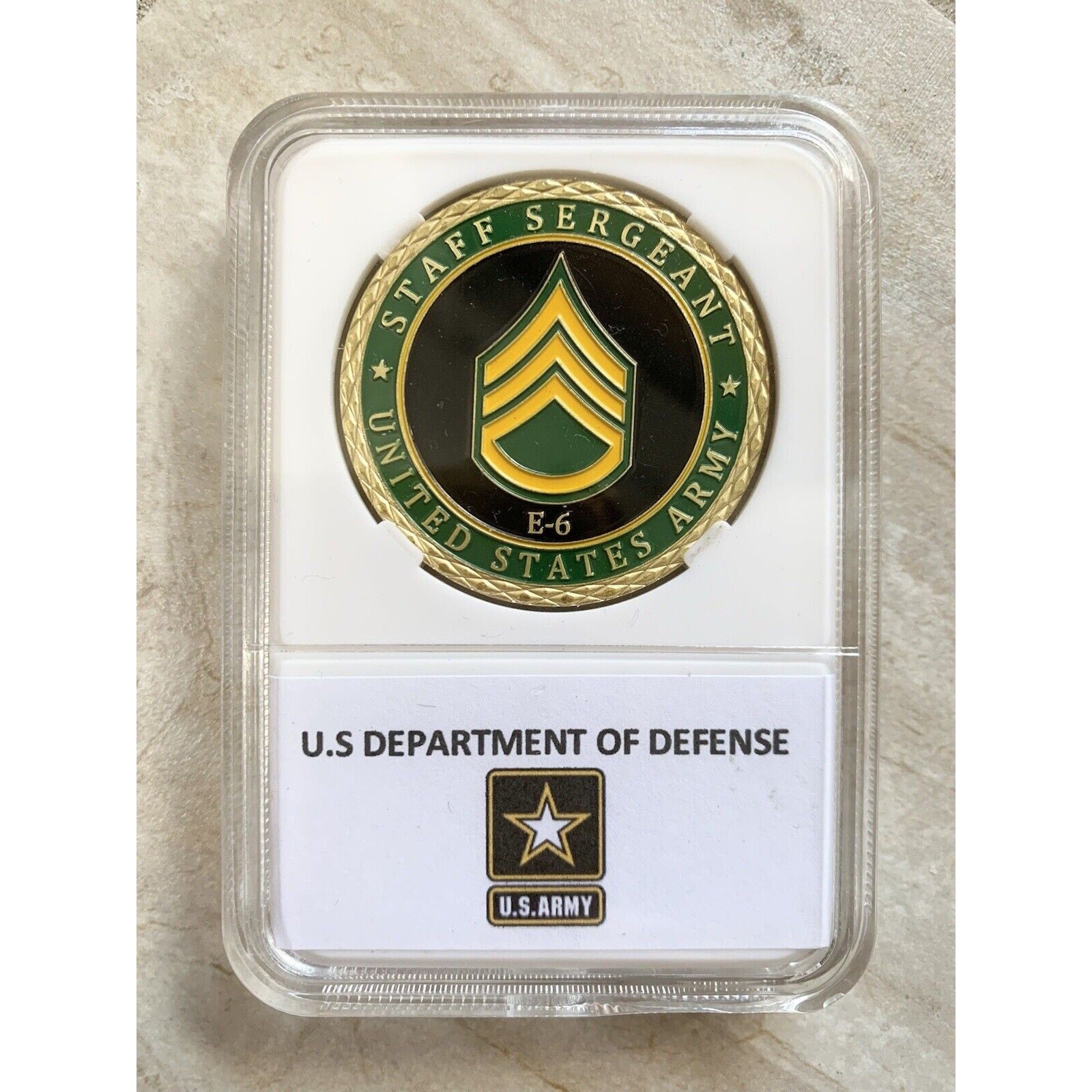 US ARMY STAFF SERGEANT E-6 Challenge Coin Promotion Rank Military Gift