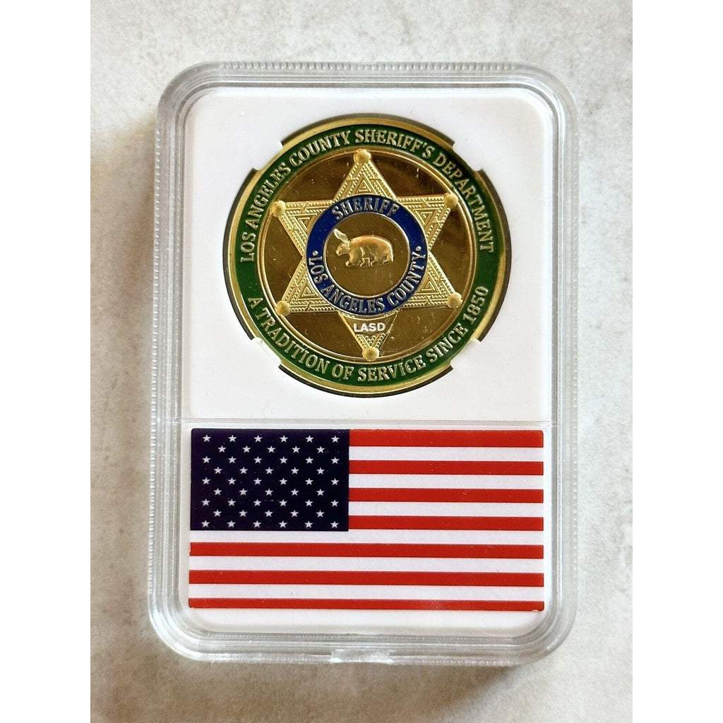 Los Angeles LA county sheriff LASD Police challenge coin With Case