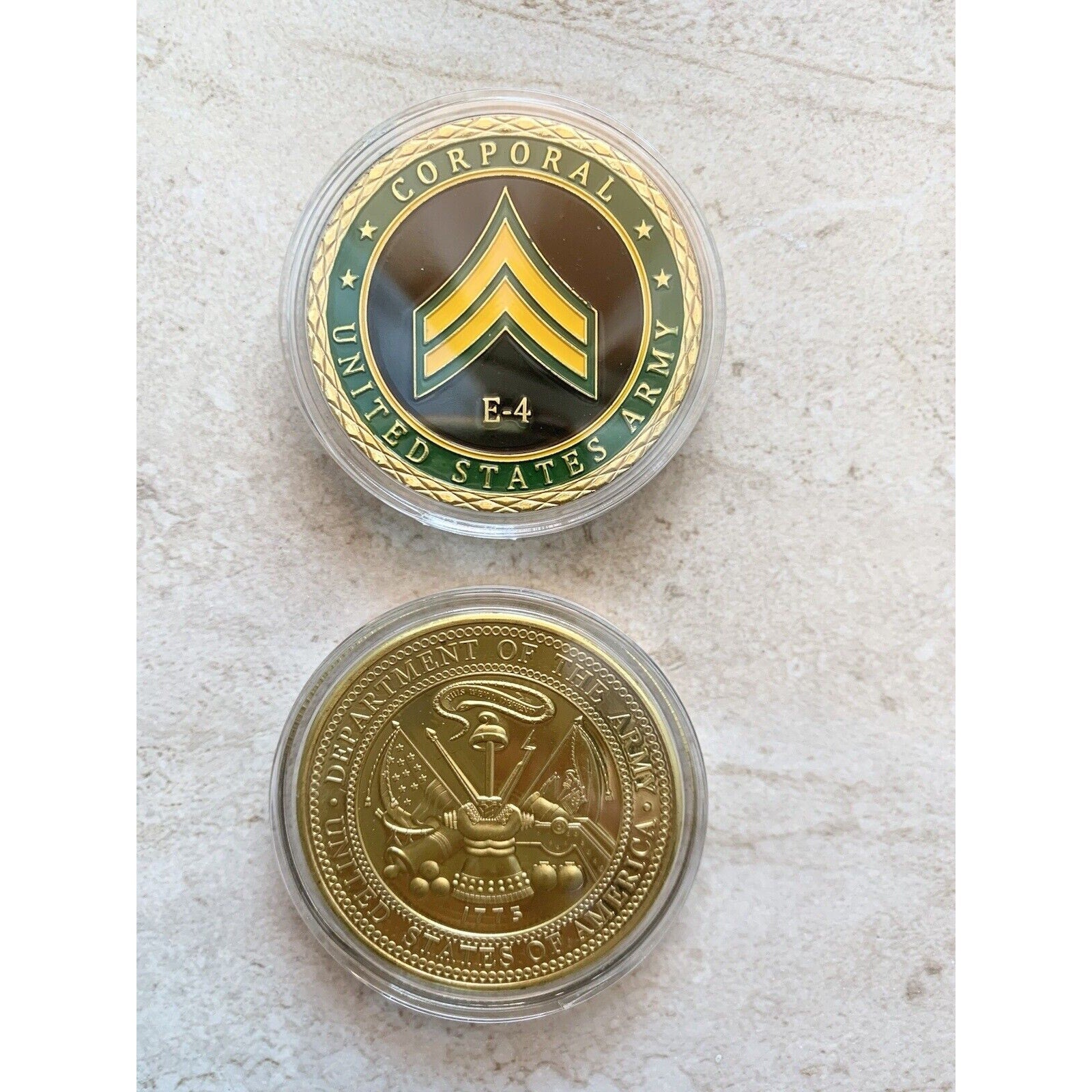 US Army Corporal E4 Challenge Coin With special velvet presentation box