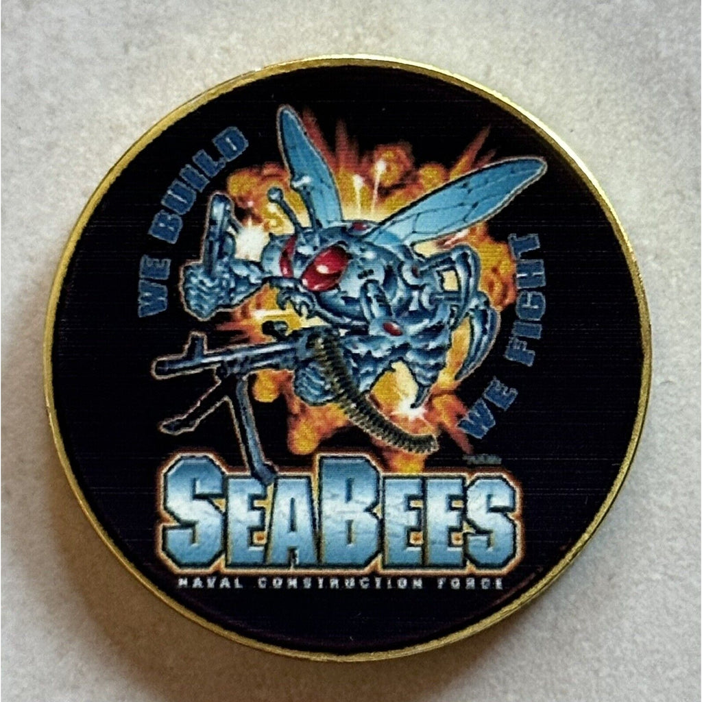 US Navy Seabees Challenge Coin "Constuimus Batuimimus" We Build-We Fight W/ Case
