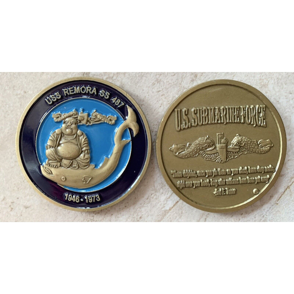 RARE NAVY USS REMORA SS-487 SUBMARINE FORCE CHALLENGE COIN
