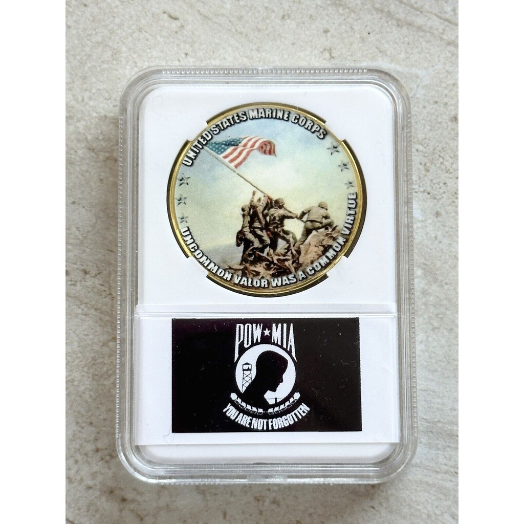 USMC IWO JIMA Marines Challenge Coin POW - MIA