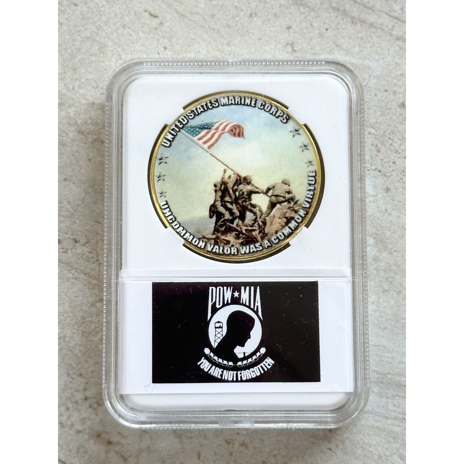 USMC IWO JIMA Marines Challenge Coin POW - MIA