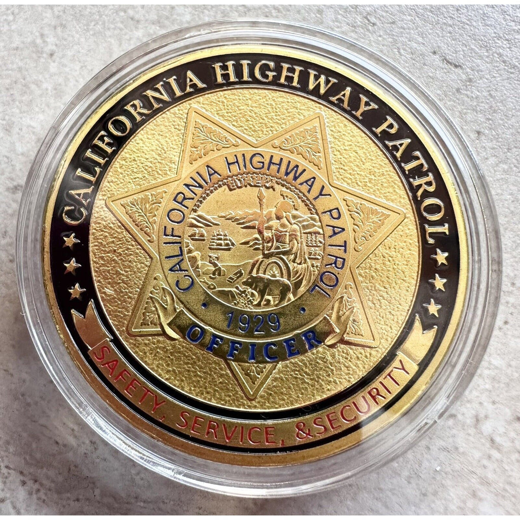 CALIFORNIA HIGHWAY PATROL "CHP" Challenge Coin 40mm with velvet case