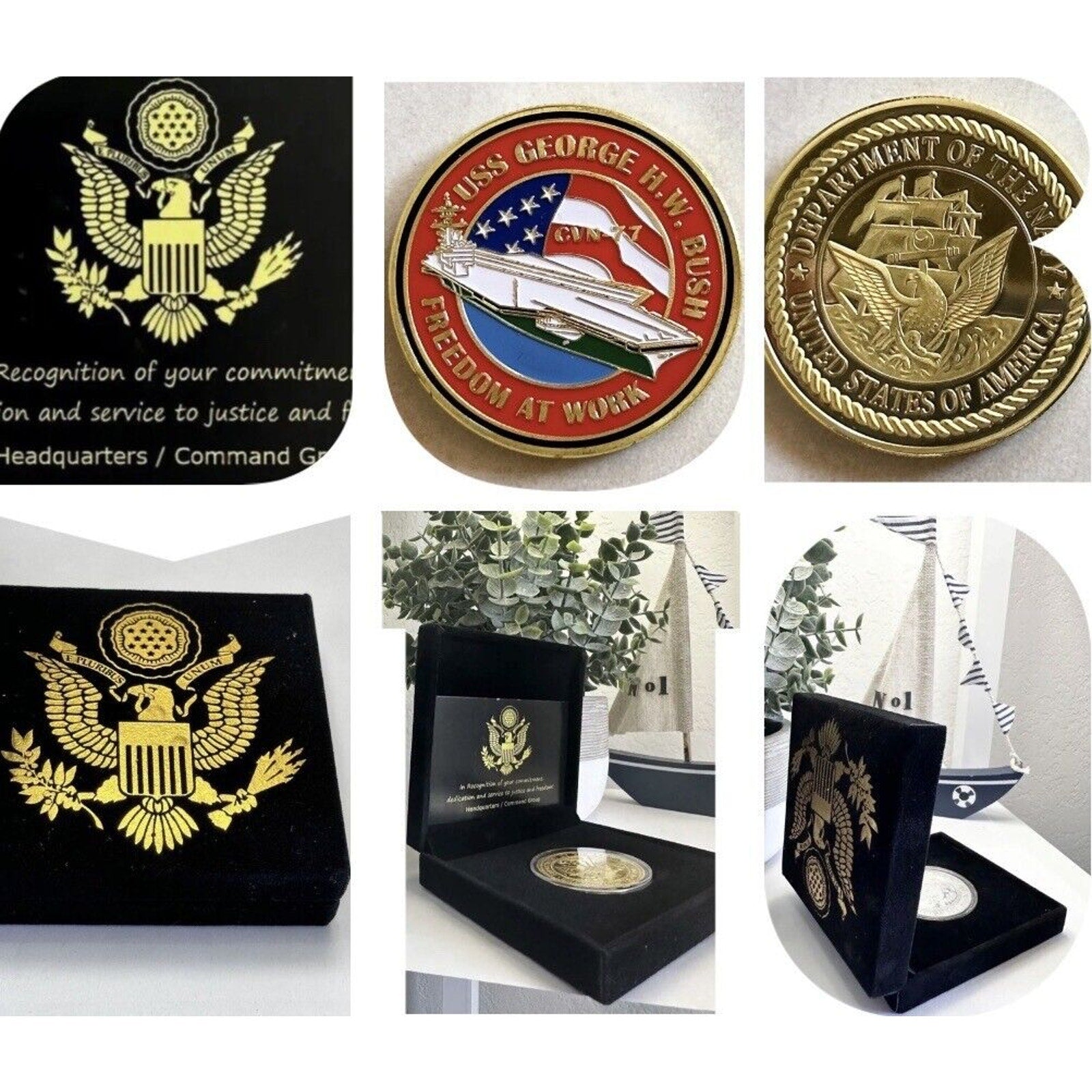 US NAVY USS GEORGE H.W. BUSH CVN-77 Challenge Coin USN NEW