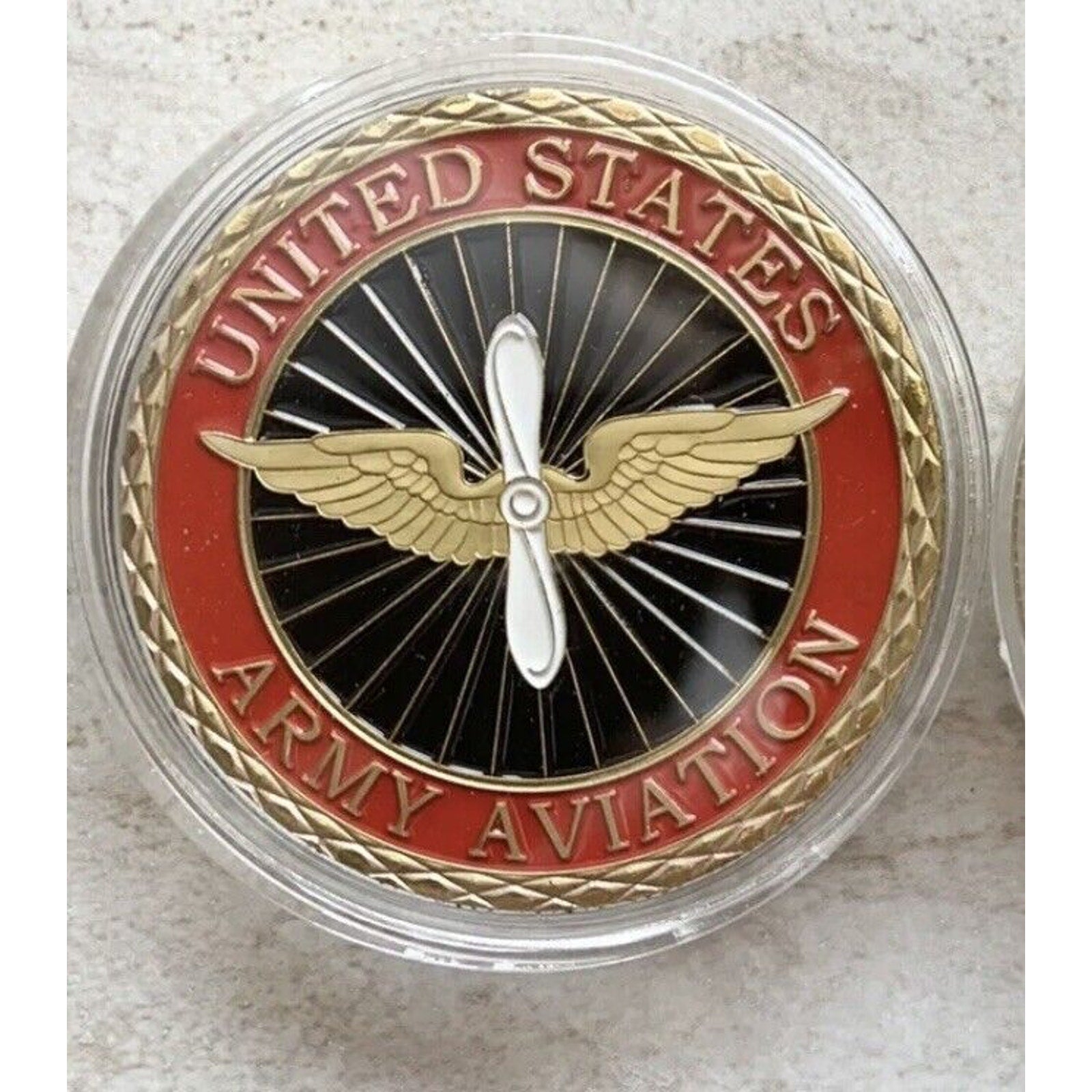 U S ARMY AVIATION Challenge Coin with Velvet Presentation Box