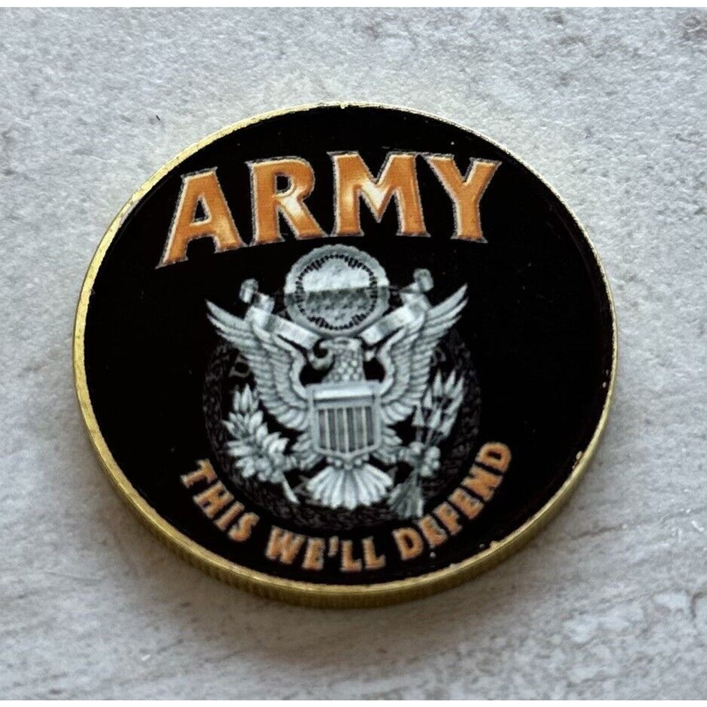 US ARMY "THIS WE'LL DEFEND " Challenge Coin With Special Army Velvet Case