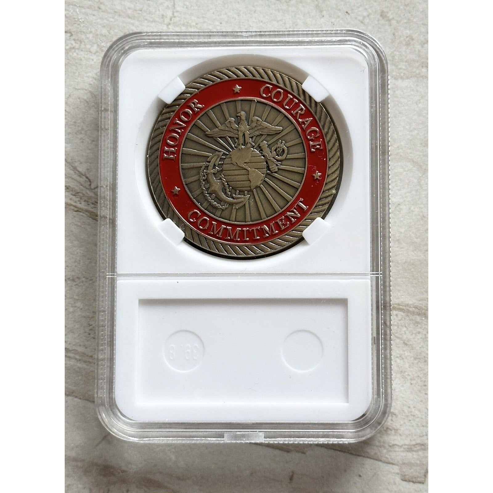 NEW USMC U.S. Marine Corps Veteran Semper Fidelis Challenge Coin With Case