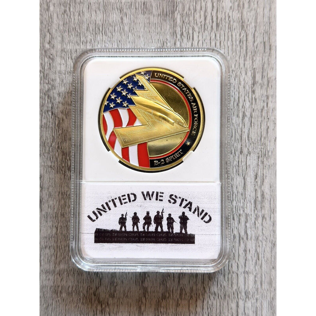 U S AIR FORCE B-2 SPIRIT (Stealth Bomber) Challenge Coin with nice case.