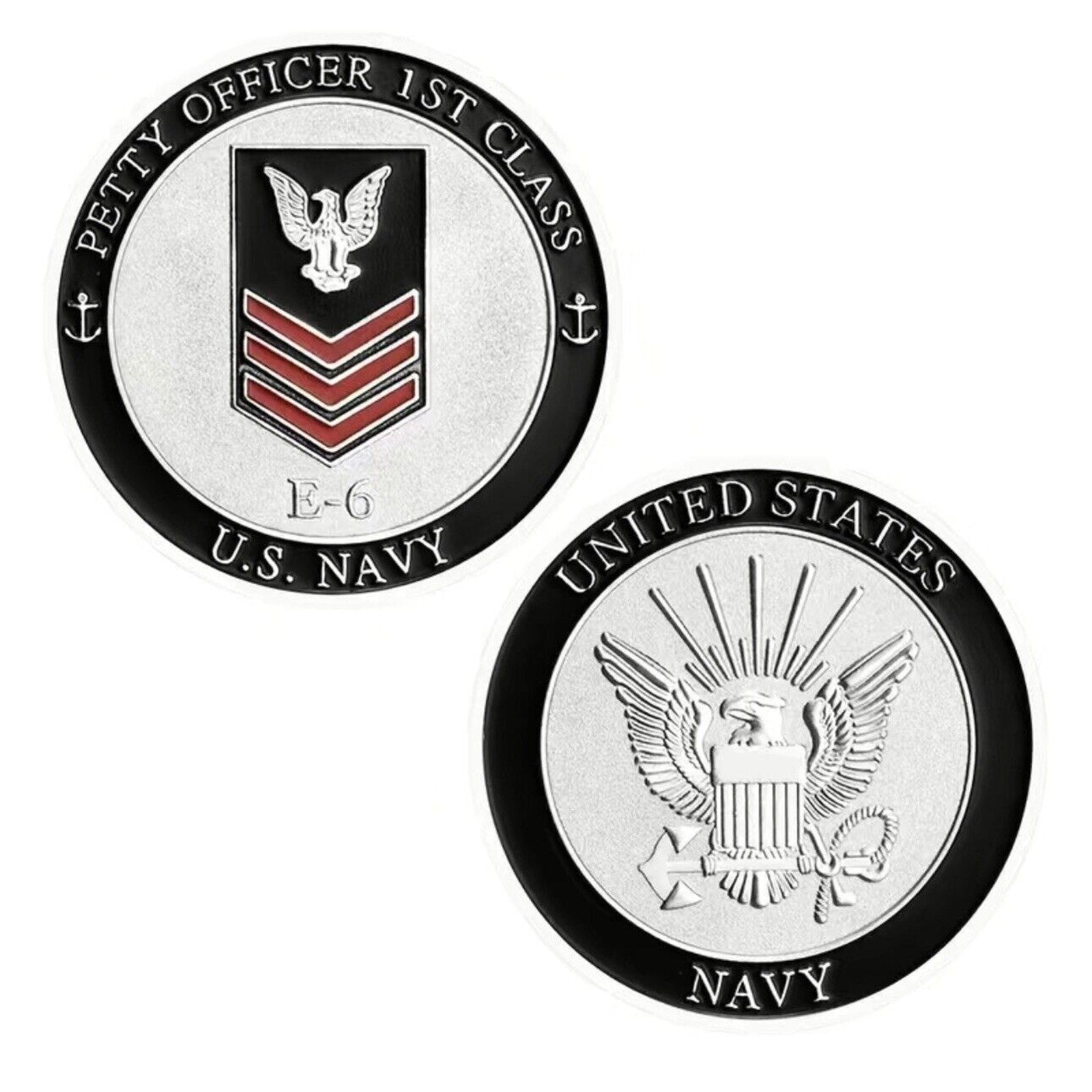 NEW U.S. Navy Petty Officer First Class E-6 Challenge Coin With Velvet Case New