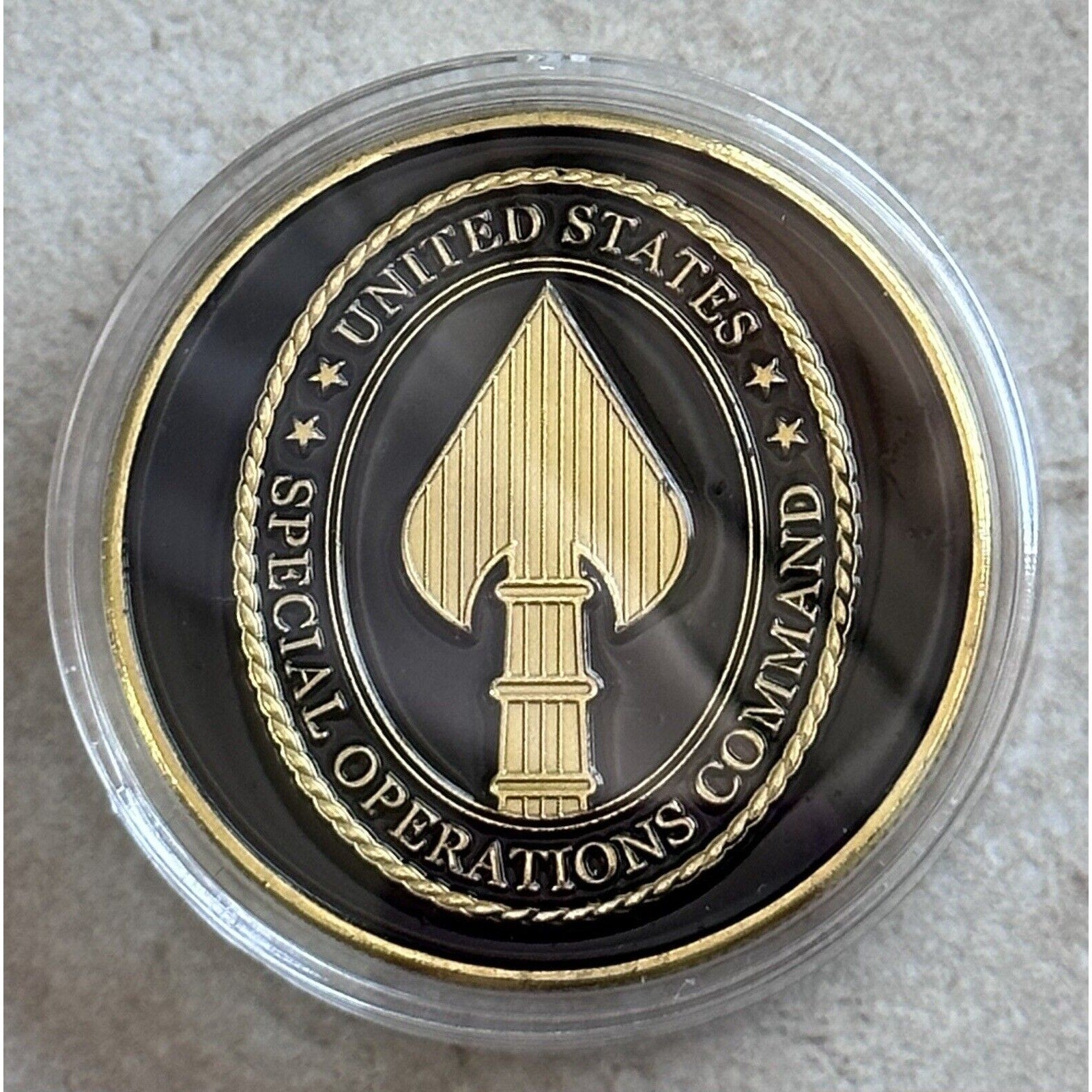 United States Special Operations Command Challenge Coin with velvet case