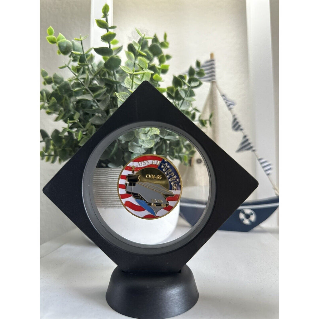 US NAVY - USS ENTERPRISE CVN-65 Challenge Coin With 3D Display Case