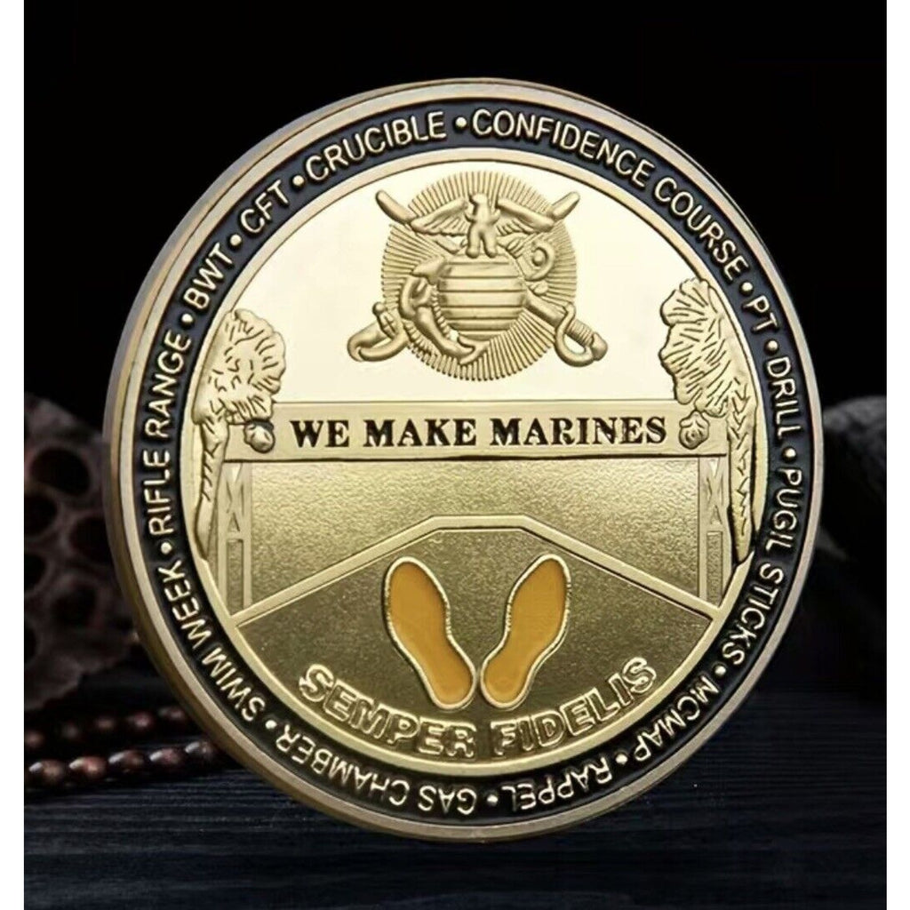 NEW USMC U.S. Marine Corps Semper Fidelis Paris Island Challenge Coin.