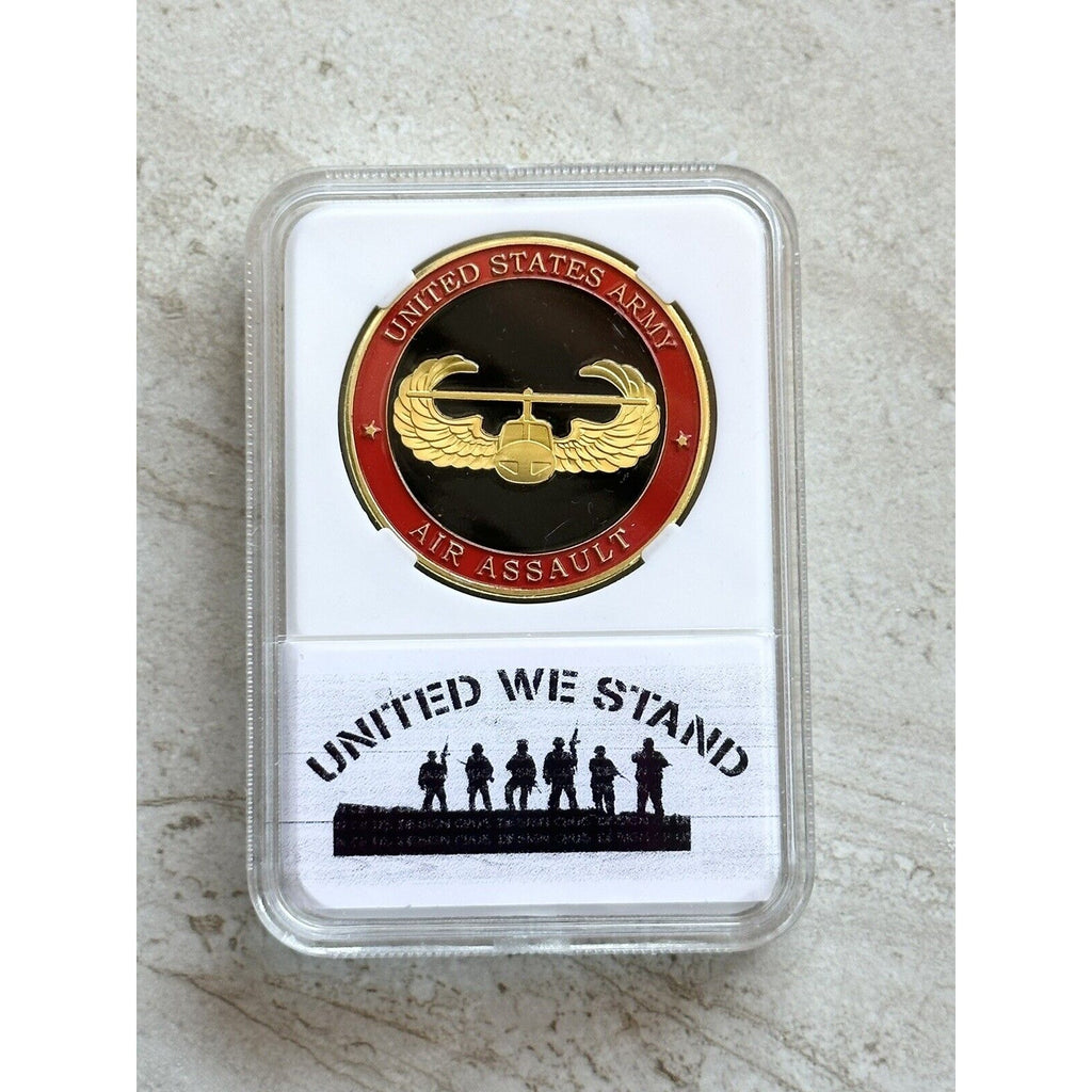 ARMY AIR ASSAULT US Army Challenge Coin with Case United We Stand