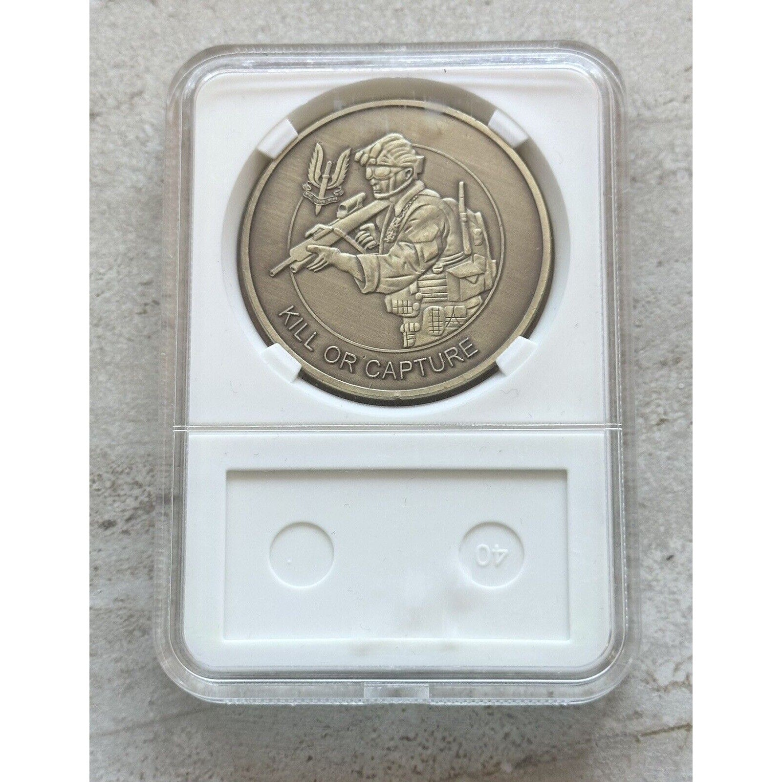 British Army UK Special Air Service WHO DARE WINS Kill or Capture Challenge Coin
